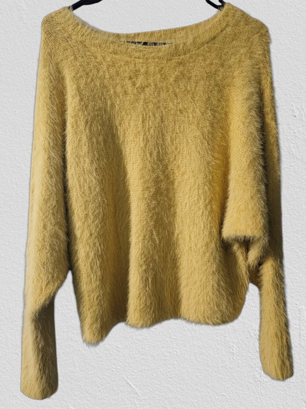 Jessica Simpson Womens Fuzzy Yellow Sweater~ Size Small